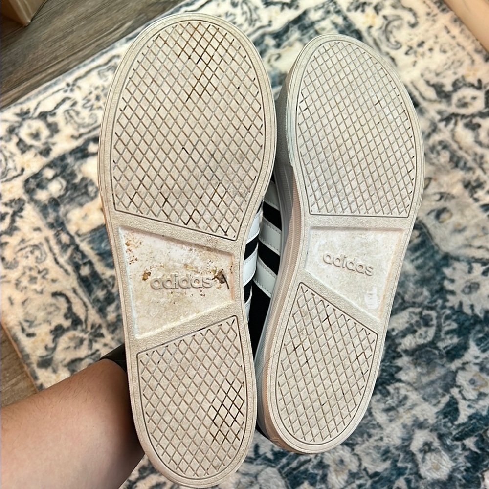 Adidas Canvas Neo Black and White Mens Sneakers Size 10 - Picture 6 of 7